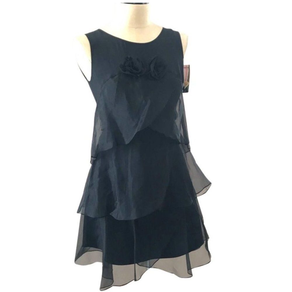 Betsey Johnson Silk Organza Tiered Cocktail Dress